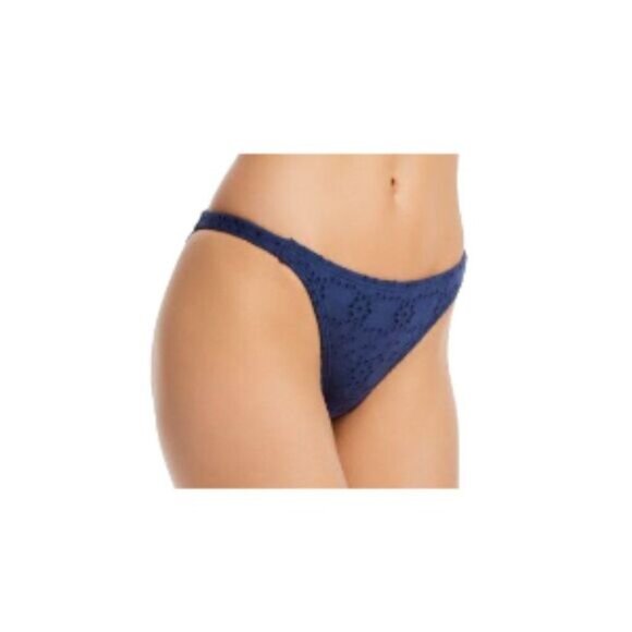 Aqua Bloomingdale's Eyelet Lace Bikini Swimsuit Dark Blue Small NWT - Picture 3 of 4